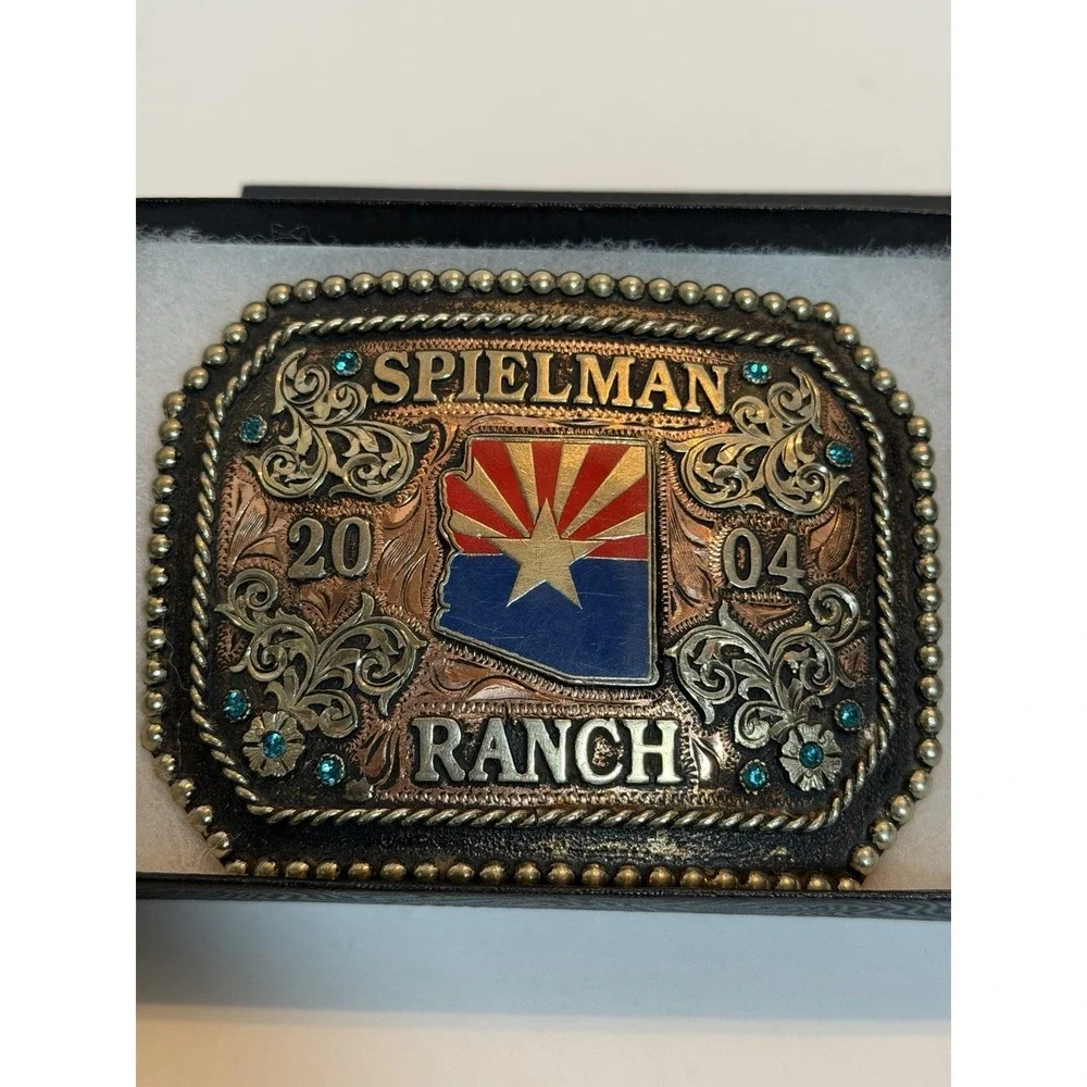 2004 Sheridan Buckle Co. Customized Belt Buckle Arizona 4.5